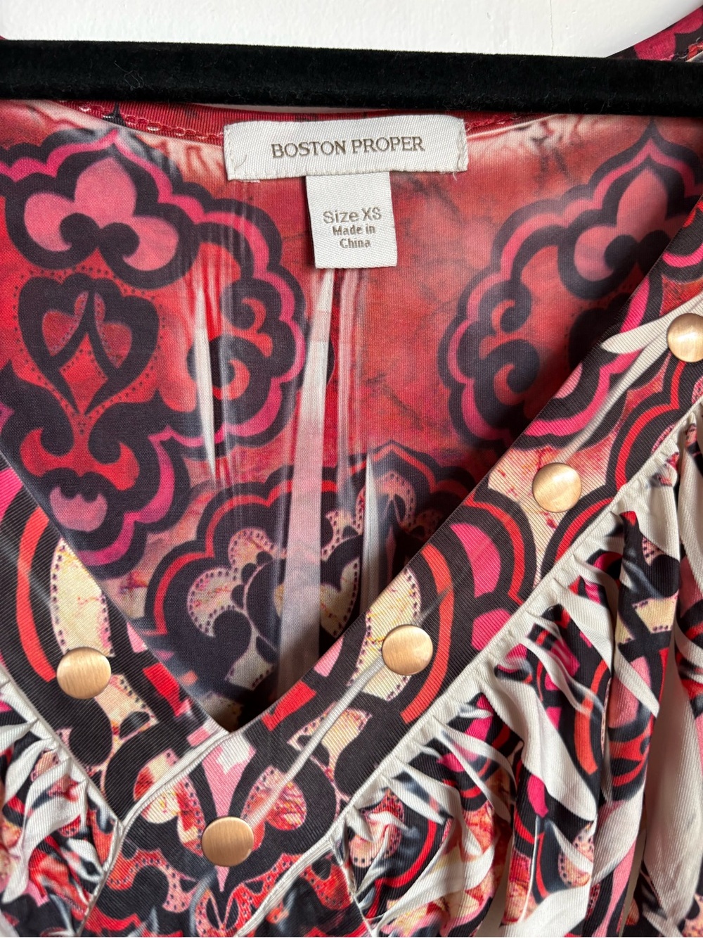 Boston Proper Studded Geometric Paisley Maxi Dress XS - Picture 4 of 6